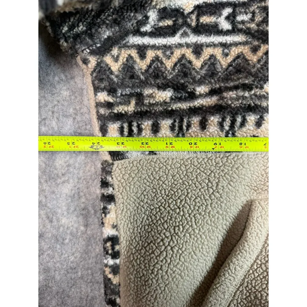 Columbia Mens Rugged Ridge Sherpa Half Snap Aztec Pullover Cream Large